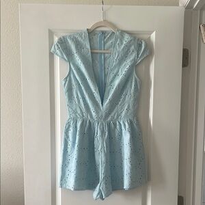 Light Blue Eyelet Romper